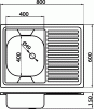 Novaservis Dřez 60x80 celoplošný s okapem pravý nerez DR60/80