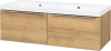 Mereo Mailo, koupelnová skříňka s umyvadlem z litého mramoru 121 cm, dub Riviera, chrom madlo CN528M