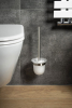 Sapho X-STEEL WC štětka závěsná, mléčné sklo, nerez mat XS301