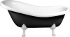 Polysan RETRO volně stojící vana 147x69, 5x67, 5cm, nohy bílé, černá/bílá (RAL9005) 85346