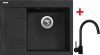 Granitový dřez Sinks RIM 650 P Granblack + Vitalia černá matná G3130