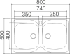 Nerezový dřez Sinks CLASSIC 800 DUO V+VITALIA CL800VVICL