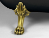 Polysan RETRO volně stojící vana 147x69, 5x67, 5cm, nohy bronz, černá/bílá 85366