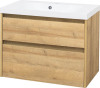 Mereo Opto, koupelnová skříňka s umyvadlem z litého mramoru 81cm, dub Riviera CN921M