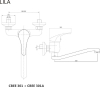 Mereo Dřezová nástěnná baterie, Lila, 100 mm, s ramínkem plochým vyhnutým 200 mm, chrom CBEE301A