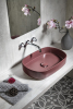 Isvea INFINITY OVAL keramické umyvadlo na desku, 55x36cm, maroon red 10NF65055-2R