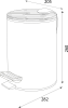 Aqualine BAMBUS odpadkový koš kulatý 5l, Soft Close, bílá mat BI007