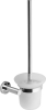 Sapho X-ROUND WC štětka závěsná, mléčné sklo, chrom XR323