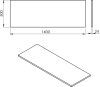 Sapho PLATO deska Rockstone 1400x24x500mm, bílá mat PL140-0101