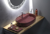 Isvea INFINITY OVAL keramické umyvadlo na desku, 60x40cm, maroon red 10NF65060-2R