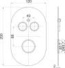 Mereo Vanový set s termostatickou podomítkovou baterií, 2-cestná CB60106TB5