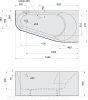 Polysan PROJEKTA R MONOLITH asymetrická stojící vana 156x77x60cm, bílá 21111M