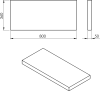 Sapho AVICE deska pod umyvadlo 80x36cm, tl.5cm, cement AV0867