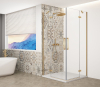 Gelco TRINITY GOLD MATT čtvercový sprchový kout 800x800mm, rohový vstup, čiré sklo GT2280-80C-G