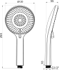 Sapho Ruční masážní sprcha, 3 režimy sprchování, silikon trysky, průměr 120mm, ABS/chrom SK879