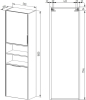 Mereo Vigo, koupelnová skříňka vysoká s košem, 180 cm, bílá lesk CN332