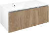Sapho LOREA skříňka s umyvadlem 101x46x51, 5cm (70+30cm), levá, dub alabama/bílá mat LE070-2231-L-02