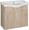Aqualine KERAMIA FRESH umyvadlová skříňka 74, 5x74x34, 7cm, dub platin 50083