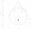 Sapho ORBITER kulaté zrcadlo s LED osvětlením ø 60cm, kožený pásek, černá mat ORL060