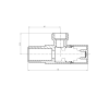 Aqualine Rohový kulový ventil 1/2"x3/8", hranatý, chrom 5318