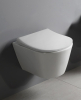 AVVA závěsné WC Rimless s podomítkovou nádržkou a tlačítkem Schwab, bílá 100314-SET5