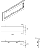 Sapho Podpěrná konzole 490x150x20mm, lakovaná ocel, černá mat, 1 ks 30360