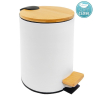 Aqualine BAMBUS odpadkový koš kulatý 5l, Soft Close, bílá mat BI007