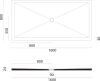 GSI Keramická sprchová vanička, obdélník 160x80x2cm, cenere mat 46160817