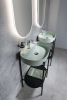 Isvea INFINITY OVAL keramické umyvadlo na desku, 60x40cm, zelená mint 10NF65060-2T
