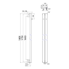 Sapho PILON otopné těleso 122x1800mm, se dvěma háčky pro ručník, černá mat IZ124T