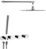 Sapho Podomítkový sprchový set s termostatickou baterií a držákem ruční sprchy, 2 výstupy, kulatá, chrom MB623-01