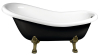 Polysan RETRO volně stojící vana 167, 5x76x71cm, nohy bronz, černá/bílá 72969
