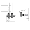 Sapho TWIN COMBI připojovací sada ventilů pro středové připojení, pravá, chrom CP461S