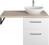Aqualine VEGA sestava koupelnového nábytku, š. 97, 5 cm, bílá/dub platin VG052-02