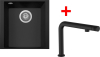 Granitový dřez Sinks CUBE 340U Nanoblack + COMFORTA Nanoblack G259N6