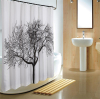 Aqualine Sprchový závěs 180x200cm, polyester, černá/bílá, strom ZP008