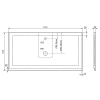 Sapho TREOS pracovní deska 1316x513 mm, rockstone, bílá mat TX132-0101