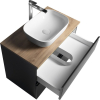 Aqualine ALTAIR skříňka s deskou 78, 5 cm, černá mat/dub emporio AI680-01