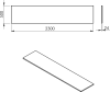 Sapho PLATO deska Rockstone 2300x24x500mm, bílá mat PL230-0101