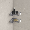Gedy SMART rohová police do sprchy, 210x45x210mm, gun metal 247981