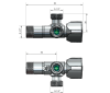 Arco ARCO kombinovaný rohový ventil A-80 se dvěma vývody 1/2"x1/2"x1/2", anticalc CQ4105