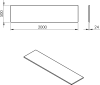 Sapho PLATO deska Rockstone 2000x24x500mm, bílá mat PL200-0101