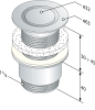 Omp Tea Umyvadlová výpust 5/4“, neuzavíratelná, design zátka, 30-45mm, chrom 147.545.5