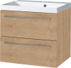 Mereo Bino, koupelnová skříňka s umyvadlem z litého mramoru 61 cm, dub Arlington CN620M