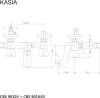 Mereo Vanová nástěnná baterie, Kasia, 100 mm, bez příslušenství, chrom CBS901A03