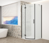 Gelco TRINITY BLACK čtvrtkruhový sprchový kout 900x900mm, matné sklo, levé GT6590ML-B