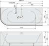 Polysan VIVA R MONOLITH asymetrická vana 180x75x60cm,  bílá/carina 72129M.41