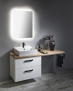 Aqualine VEGA sestava koupelnového nábytku, š. 125 cm, bílá/dub platin VG064-03