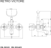 Mereo Vanová nástěnná baterie, Retro Viktorie, 150 mm, bez příslušenství, chrom CBL90103