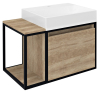 Sapho SKARA umyvadlová skříňka 80x49, 5x46, 5cm, černá mat/dub Alabama CG003-2222